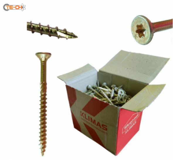 Wkręty ciesielskie hartowane z łbem stożkowym 6x220 paczka 100szt KMWHT