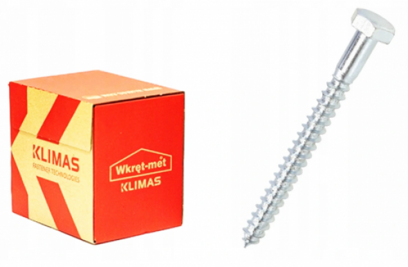 Wkręty do drewna z łbem sześciokątnym kluczyk 10X160 paczka 5kg