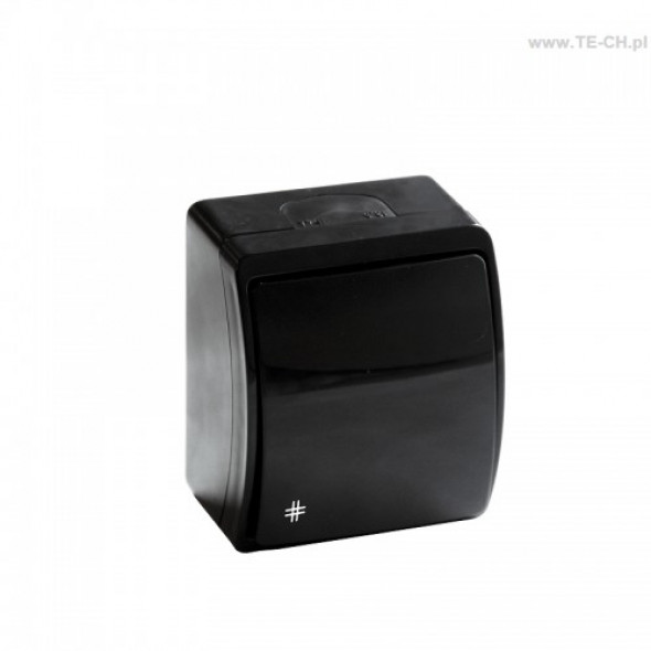 Włącznik światła krzyżowy n/t IP44 czarny