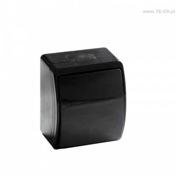 Włącznik światła pojedynczy n/t IP44 czarny 151-05