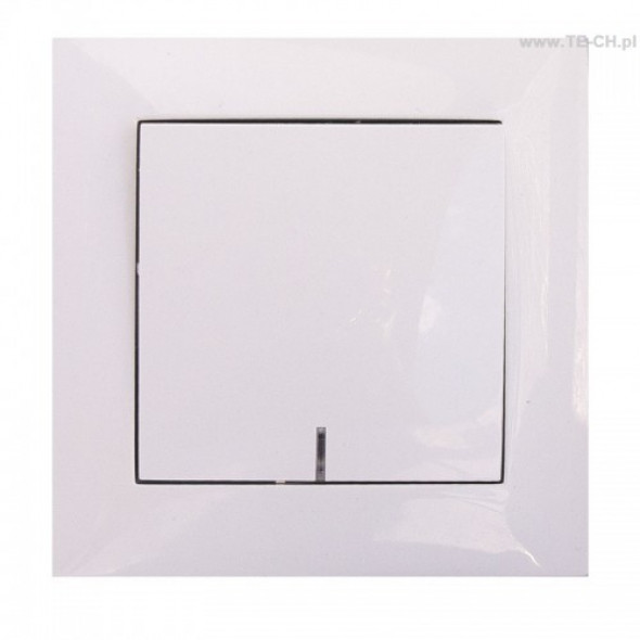 Włącznik światła pojedynczy podświetlany biały