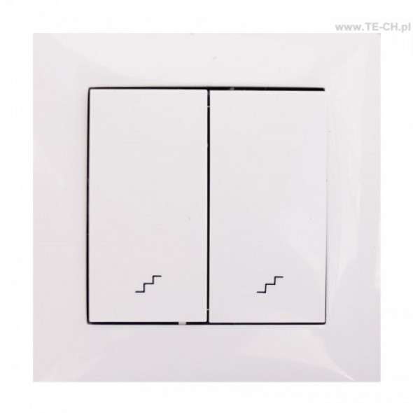 Włącznik światła schodowy podwójny p/t biały
