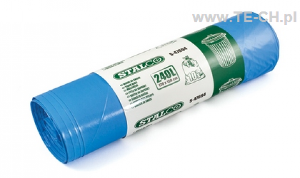 WORKI NA ŚMIECI 240L LDPE rolka 10szt STALCO