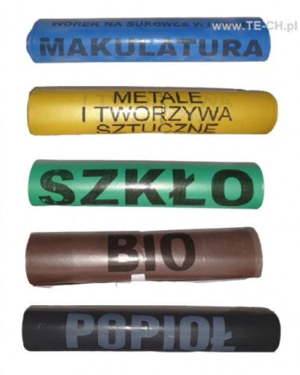 WORKI NA ŚMIECI DO SEGREGACJI ODPADÓW ZESTAW 120L