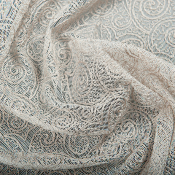 Firana haftowana DEBORA - wysokość 300 cm - kremowy