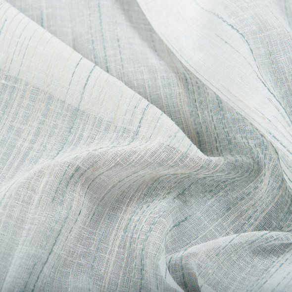 Firana z ołowianką ISABEL - wysokość 300 cm - biały z akcentem miętowo-szarym