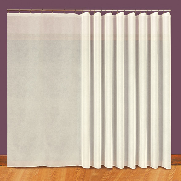 Firanka batystowa z ołowianką 000509 - wysokość 330 cm - kremowa