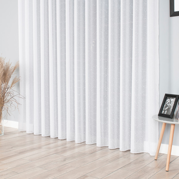 Firanka deszczyk z ołowianką 146000 - wysokość 330cm - biały