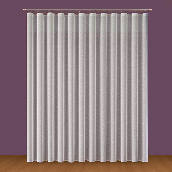 Firanka deszczyk z ołowianką 146000 - wysokość 330cm - kremowy