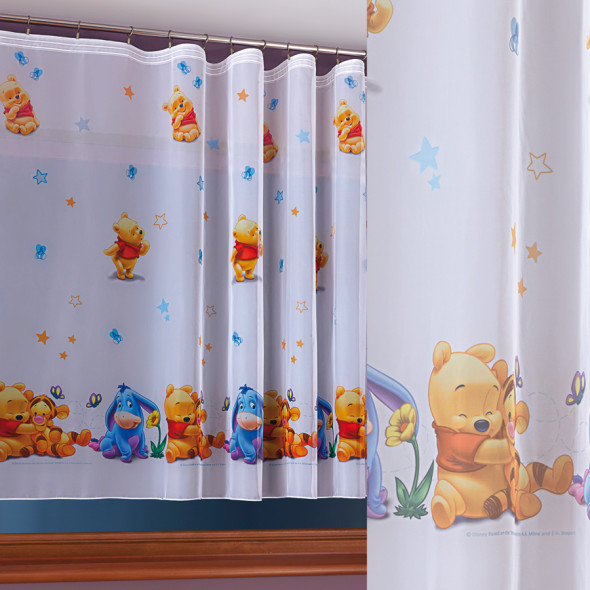 Firanka dziecięca KUBUŚ 011221-BAB - wysokość 160 cm - biała/wielokolorowa