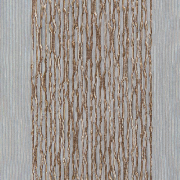 Firanka fantazyjna w pasy 010540 - wysokość 300 cm - złamana biel/brąz