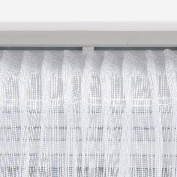 Firanka fantazyjna z ołowianką 001208 - wysokość 300 cm - biały/lurex
