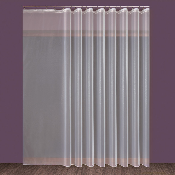 Firanka gładka 000430 - wysokość 330 cm - kremowa