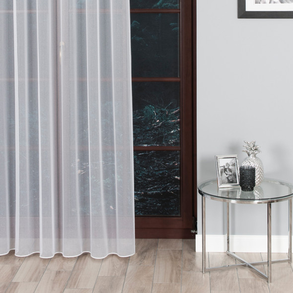 Firanka gładka 200009 - wysokość 300 cm - biała