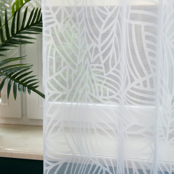 Firanka gotowa na szelkach LUIZA - 255x140 cm - biały