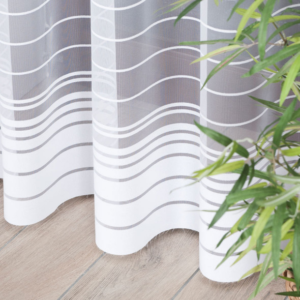 Firanka gotowa żakardowa 000280 - 250x200 cm - biały