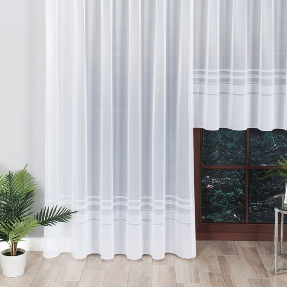 Firanka gotowa żakardowa 000303 - 250x200 cm - biały