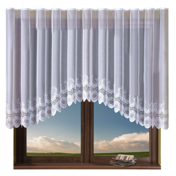 Firanka gotowa żakardowa 001678 - 130x300 cm - biały