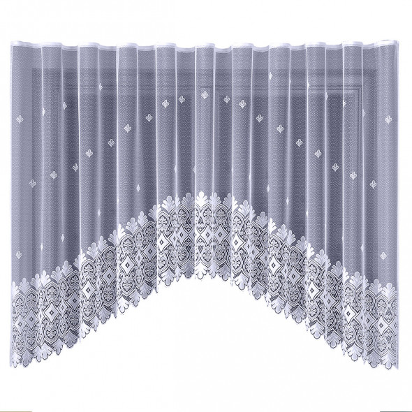 Firanka gotowa żakardowa 004100 - 160x370 cm - biały