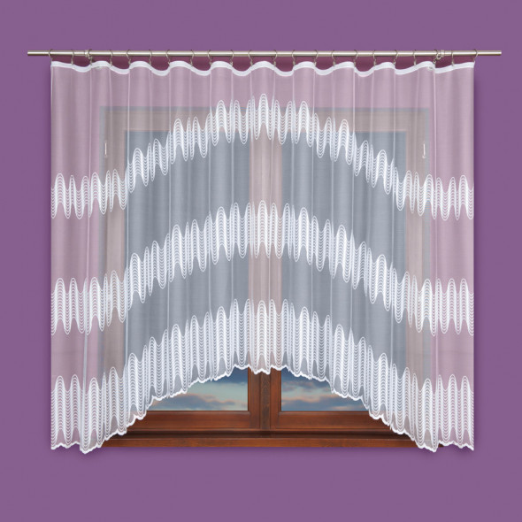 Firanka gotowa żakardowa 007201 - 160x330 cm - biały