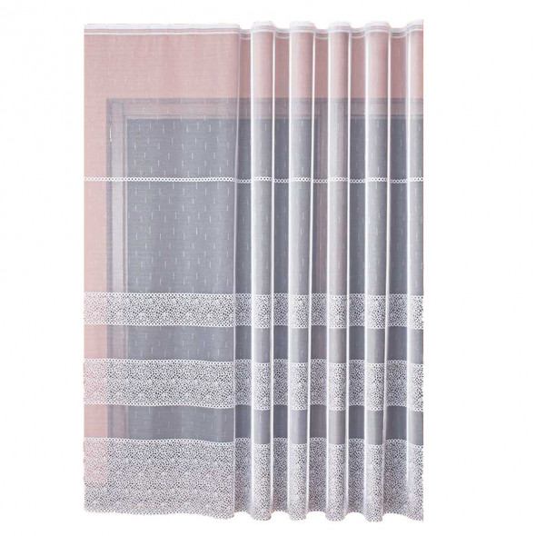 Firanka gotowa żakardowa 009077 - 250x200 cm - biały