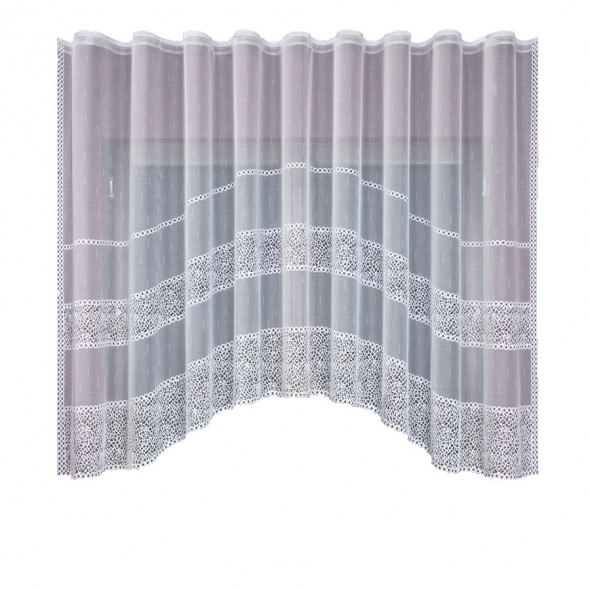 Firanka gotowa żakardowa 009077 T - 160x500 cm - biała