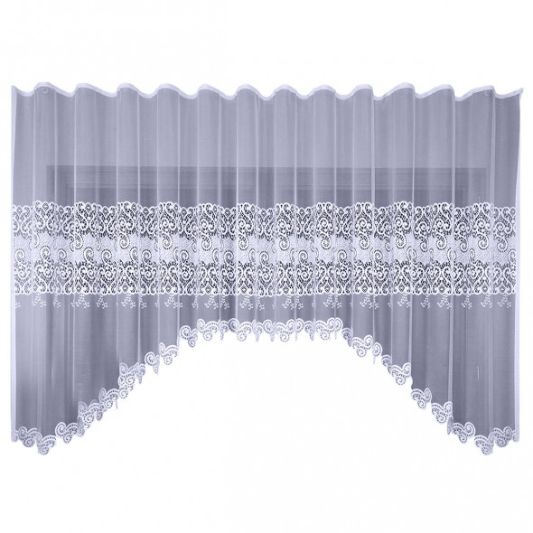 Firanka gotowa żakardowa 015001 - 180x490 cm - biały
