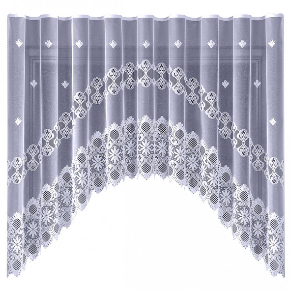 Firanka gotowa żakardowa 019001 - 160x410 cm - biały