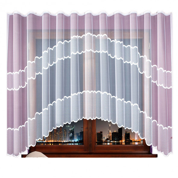 Firanka gotowa żakardowa 022471 - 160x320 cm - biały