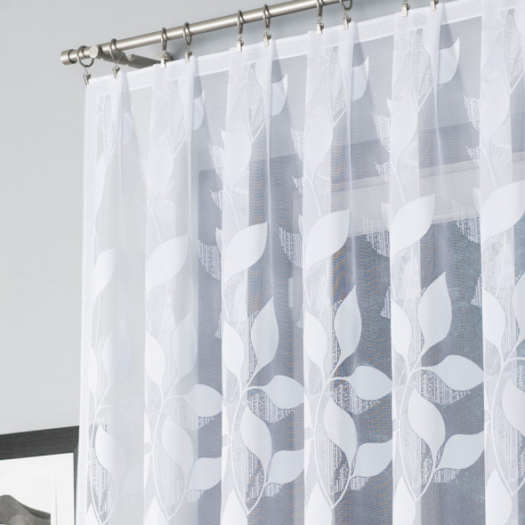 Firanka gotowa żakardowa 023083 - 160x320 cm - biały