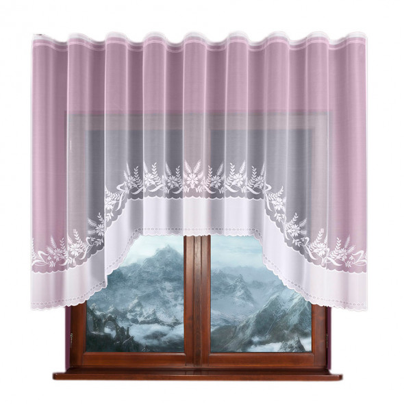 Firanka gotowa żakardowa 023189 - 120x260 cm - biały