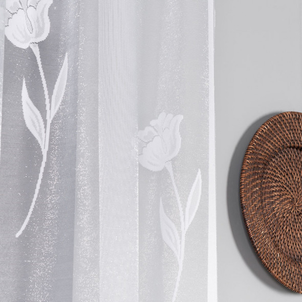 Firanka gotowa żakardowa 090264 - 160x300 cm - biały