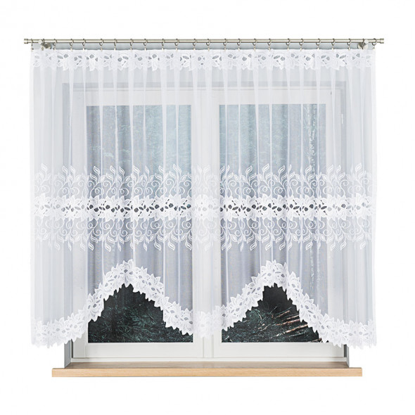 Firanka gotowa żakardowa BASTIA - 150x350 cm - biały