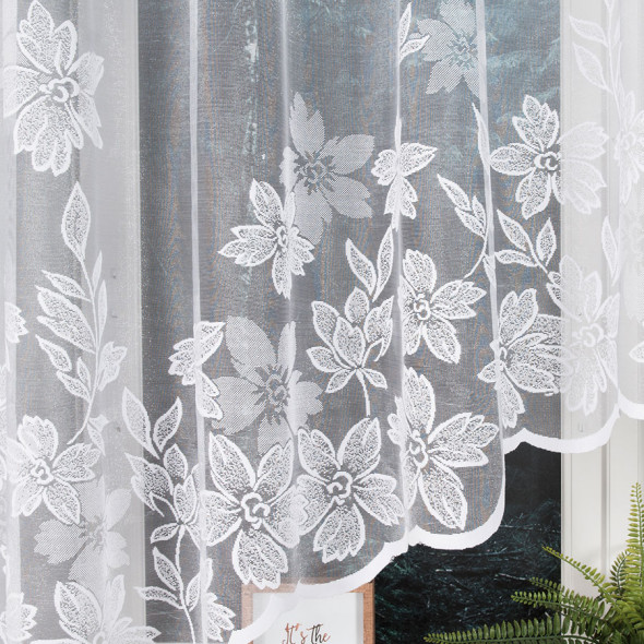 Firanka gotowa żakardowa PETUNIA - 160x400 cm - biały