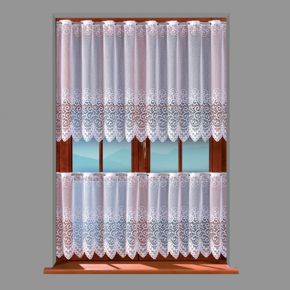 Firanka metrażowa 001539 - wysokość 50 cm - biały