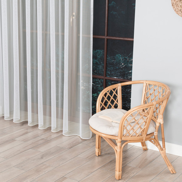 Firanka tiulowa TULGREK - wysokość 300 cm - kremowa