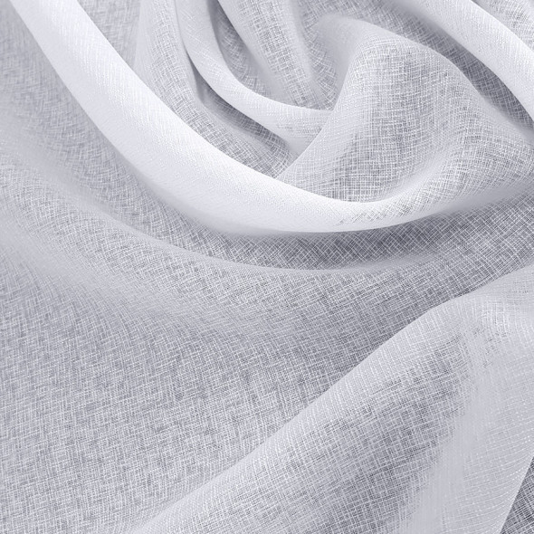 Firanka z gipiurą szyta sable FABIANA - 80x300 cm - biały