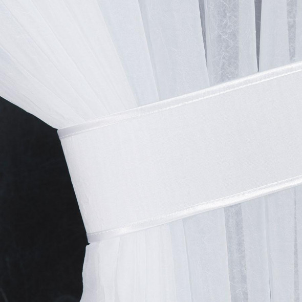 Firanka z lamówką szyta z kreszu ANNA - 160x400 cm - biały