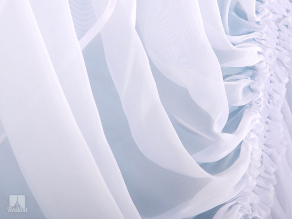 Firanka z lamówką szyta z woalu IWONA - 160x320 cm - biały