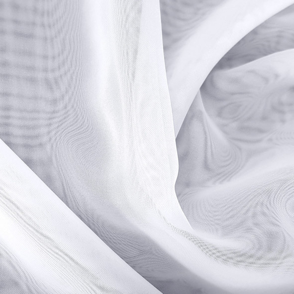 Firanka z lamówką szyta z woalu KINGA - 150x300 cm - biały/łososiowy