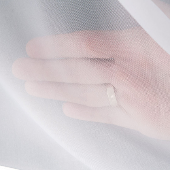 Firanka z lamówką szyta z woalu WIELINA - 145x400 cm - biały