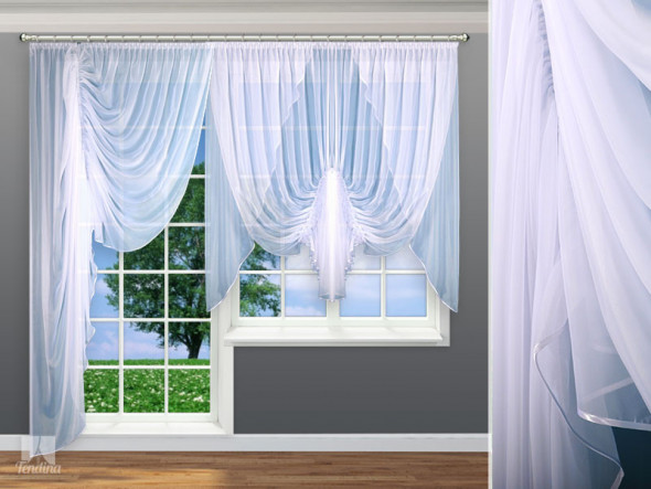 Firanka z lamówką szyta z woalu WIERA L - 250x250 cm - biały