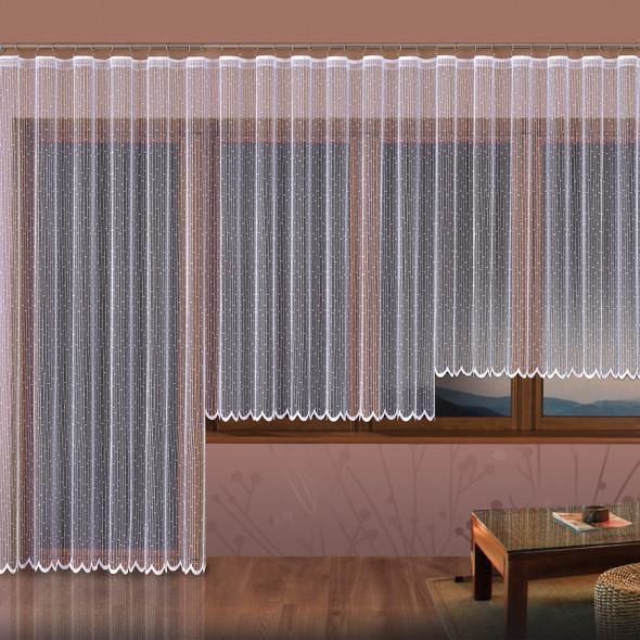 Firanka żakardowa 000201 - wysokość 160 cm - biały