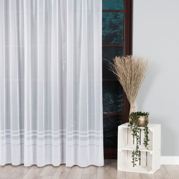 Firanka żakardowa 000303 - wysokość 250 cm - biały