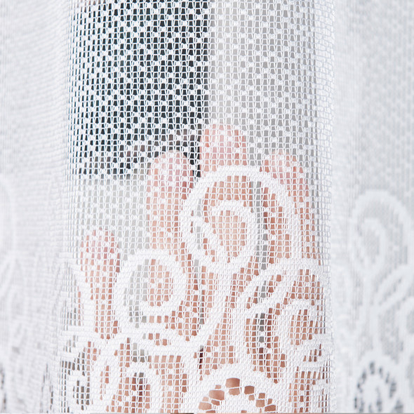 Firanka żakardowa 001539 - wysokość 130 cm - biały