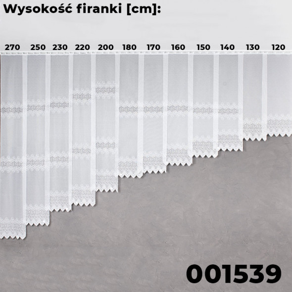 Firanka żakardowa 001539 - wysokość 180 cm - biały
