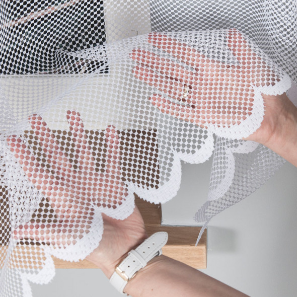 Firanka żakardowa 004141 - wysokość 180 cm - biały