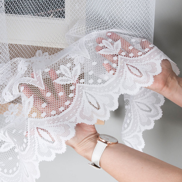 Firanka żakardowa 004421 - wysokość 150 cm - biały