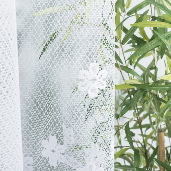 Firanka żakardowa 004421 - wysokość 160 cm - biały