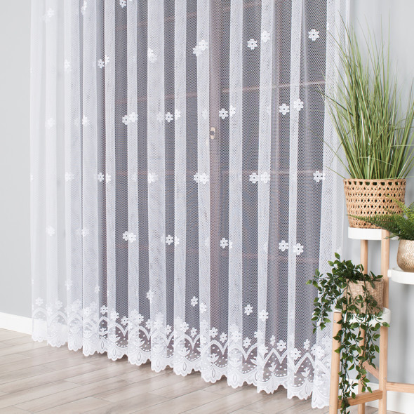 Firanka żakardowa 004421 - wysokość 250 cm - biały